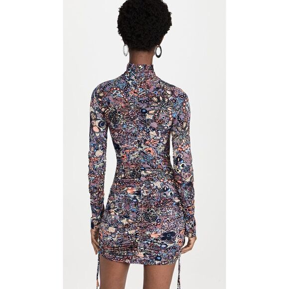 A.L.C. Nolan Dress Stretch Floral Ruched size Large - Picture 4 of 10